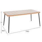 ΤΡΑΠΕΖΙ ΟΡΘΟΓΩΝΙΟ ALLEGRA HM5538.11 ΜΕΤΑΛ.ΜΑΥΡΟ-P.E. RATTAN ΦΥΣΙΚΟ 159
