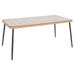ΤΡΑΠΕΖΙ ΟΡΘΟΓΩΝΙΟ ALLEGRA HM5538.11 ΜΕΤΑΛ.ΜΑΥΡΟ-P.E. RATTAN ΦΥΣΙΚΟ 159