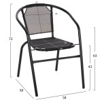 ΠΟΛΥΘΡΟΝΑ ΕΞ.ΧΩΡΟΥ LEDAN HM5977.03 ΜΕΤΑΛΛO & TEXTILENE ΜΑΥΡΟ 55x58x72Υ