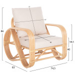ΠΟΛΥΘΡΟΝΑ BARONESS HM9813 ΦΥΣΙΚΟ RATTAN ΚΑΙ ΛΕΥΚΑ ΜΑΞΙΛΑΡΙΑ 81x90x92Yε
