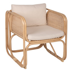 ΠΟΛΥΘΡΟΝΑ WENDY HM9816 RATTAN ΣΕ ΦΥΣΙΚΟ ΧΡΩΜΑ-ΛΕΥΚΑ ΜΑΞΙΛΑΡΙΑ 73x72x84