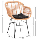 ΠΟΛΥΘΡΟΝΑ ΜΕ ΜΑΞΙΛΑΡΙ ΜΕΤΑΛΛΙΚΗ ALLEGRA HM5450.31 ΜΕ WICKER ΜΠΕΖ 58x59