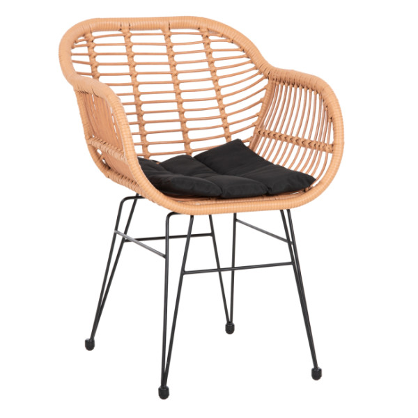 ΠΟΛΥΘΡΟΝΑ ΜΕ ΜΑΞΙΛΑΡΙ ΜΕΤΑΛΛΙΚΗ ALLEGRA HM5450.31 ΜΕ WICKER ΜΠΕΖ 58x59