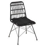 ΚΑΡΕΚΛΑ ΕΞ.ΧΩΡΟΥ ALLEGRA HM5453.12 ΜΕΤΑΛΛΟ-ΜΑΞΙΛΑΡΙ-WICKER ΜΑΥΡΟ 52x52