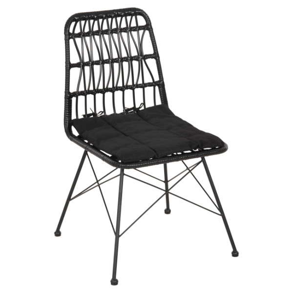 ΚΑΡΕΚΛΑ ΕΞ.ΧΩΡΟΥ ALLEGRA HM5453.12 ΜΕΤΑΛΛΟ-ΜΑΞΙΛΑΡΙ-WICKER ΜΑΥΡΟ 52x52
