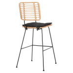ΣΚΑΜΠΟ ΜΠΑΡ ALLEGRA HM5455.11 ΜΕΤΑΛΛΟ&ΜΑΞΙΛΑΡΙ ΜΑΥΡΟ-WICKER ΜΠΕΖ 56x59