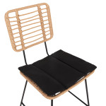 ΣΚΑΜΠΟ ΜΠΑΡ ALLEGRA HM5455.11 ΜΕΤΑΛΛΟ&ΜΑΞΙΛΑΡΙ ΜΑΥΡΟ-WICKER ΜΠΕΖ 56x59