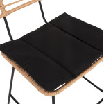 ΣΚΑΜΠΟ ΜΠΑΡ ALLEGRA HM5455.11 ΜΕΤΑΛΛΟ&ΜΑΞΙΛΑΡΙ ΜΑΥΡΟ-WICKER ΜΠΕΖ 56x59