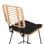ΣΚΑΜΠΟ ΜΠΑΡ ALLEGRA HM5455.11 ΜΕΤΑΛΛΟ&ΜΑΞΙΛΑΡΙ ΜΑΥΡΟ-WICKER ΜΠΕΖ 56x59
