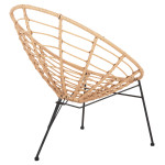 ΠΟΛΥΘΡΟΝΑ ΤΥΠΟΥ ΦΩΛΙΑ ΜΕΤΑΛΛΙΚΗ ALLEGRA HM5458.11 ΜΕ WICKER ΜΠΕΖ 73x78