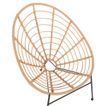 ΠΟΛΥΘΡΟΝΑ ΤΥΠΟΥ ΦΩΛΙΑ ΜΕΤΑΛΛΙΚΗ ALLEGRA HM5458.11 ΜΕ WICKER ΜΠΕΖ 73x78