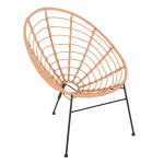 ΠΟΛΥΘΡΟΝΑ ΤΥΠΟΥ ΦΩΛΙΑ ΜΕΤΑΛΛΙΚΗ ALLEGRA HM5458.11 ΜΕ WICKER ΜΠΕΖ 73x78