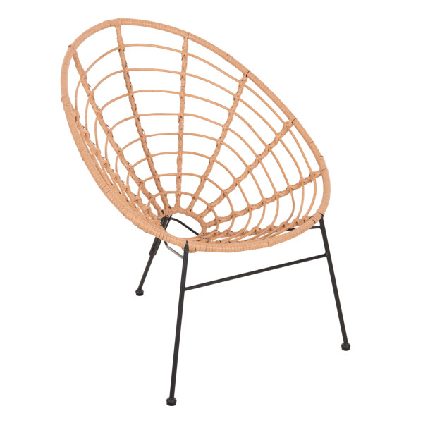 ΠΟΛΥΘΡΟΝΑ ΤΥΠΟΥ ΦΩΛΙΑ ΜΕΤΑΛΛΙΚΗ ALLEGRA HM5458.11 ΜΕ WICKER ΜΠΕΖ 73x78