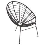 ΠΟΛΥΘΡΟΝΑ ΤΥΠΟΥ ΦΩΛΙΑ ΜΕΤΑΛΛΙΚΗ ALLEGRA HM5458.12 ΜΕ WICKER-ΜΑΥΡΟ 73x7
