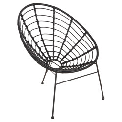 ΠΟΛΥΘΡΟΝΑ ΤΥΠΟΥ ΦΩΛΙΑ ΜΕΤΑΛΛΙΚΗ ALLEGRA HM5458.12 ΜΕ WICKER-ΜΑΥΡΟ 73x7