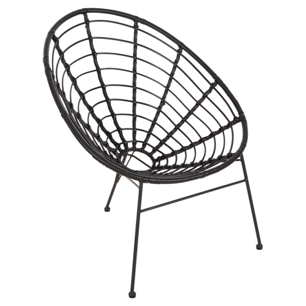 ΠΟΛΥΘΡΟΝΑ ΤΥΠΟΥ ΦΩΛΙΑ ΜΕΤΑΛΛΙΚΗ ALLEGRA HM5458.12 ΜΕ WICKER-ΜΑΥΡΟ 73x7