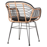 ΠΟΛΥΘΡΟΝΑ ALLEGRA HM5663.11 ΜΕΤΑΛ.ΣΚΕΛΕΤΟΣ-P.E.RATTAN ΜΠΕΖ-ΜΑΥΡΟ 58x59