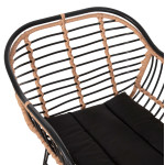 ΠΟΛΥΘΡΟΝΑ ALLEGRA HM5663.11 ΜΕΤΑΛ.ΣΚΕΛΕΤΟΣ-P.E.RATTAN ΜΠΕΖ-ΜΑΥΡΟ 58x59