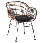 ΠΟΛΥΘΡΟΝΑ ALLEGRA HM5663.11 ΜΕΤΑΛ.ΣΚΕΛΕΤΟΣ-P.E.RATTAN ΜΠΕΖ-ΜΑΥΡΟ 58x59