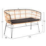 ΠΑΓΚΑΚΙ ΔΙΘΕΣΙΟ ALLEGRA HM5692.11 P.E.RATTAN ΜΠΕΖ-ΜΑΥΡΟΣ ΜΕΤΑΛ.ΣΚΕΛΕΤΟ