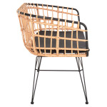 ΠΑΓΚΑΚΙ ΔΙΘΕΣΙΟ ALLEGRA HM5692.11 P.E.RATTAN ΜΠΕΖ-ΜΑΥΡΟΣ ΜΕΤΑΛ.ΣΚΕΛΕΤΟ
