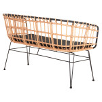 ΠΑΓΚΑΚΙ ΔΙΘΕΣΙΟ ALLEGRA HM5692.11 P.E.RATTAN ΜΠΕΖ-ΜΑΥΡΟΣ ΜΕΤΑΛ.ΣΚΕΛΕΤΟ