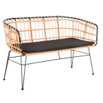 ΠΑΓΚΑΚΙ ΔΙΘΕΣΙΟ ALLEGRA HM5692.11 P.E.RATTAN ΜΠΕΖ-ΜΑΥΡΟΣ ΜΕΤΑΛ.ΣΚΕΛΕΤΟ