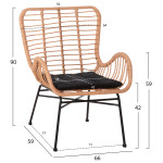 ΠΟΛΥΘΡΟΝΑ ΣΤΥΛ ΜΠΕΡΖΕΡΑΣ ALLEGRA HM5704.11 P.E.RATTAN ΜΠΕΖ-ΜΑΥΡΟ ΜΕΤΑΛ