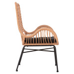 ΠΟΛΥΘΡΟΝΑ ΣΤΥΛ ΜΠΕΡΖΕΡΑΣ ALLEGRA HM5704.11 P.E.RATTAN ΜΠΕΖ-ΜΑΥΡΟ ΜΕΤΑΛ