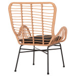 ΠΟΛΥΘΡΟΝΑ ΣΤΥΛ ΜΠΕΡΖΕΡΑΣ ALLEGRA HM5704.11 P.E.RATTAN ΜΠΕΖ-ΜΑΥΡΟ ΜΕΤΑΛ