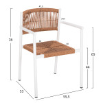 ΠΟΛΥΘΡΟΝΑ ΑΛΟΥΜΙΝΙΟΥ STER HM5786.11 ΛΕΥΚΗ-ΣΥΝΘ.RATTAN ΜΠΕΖ 55,5x53x78Υ