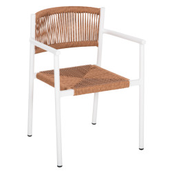 ΠΟΛΥΘΡΟΝΑ ΑΛΟΥΜΙΝΙΟΥ STER HM5786.11 ΛΕΥΚΗ-ΣΥΝΘ.RATTAN ΜΠΕΖ 55,5x53x78Υ