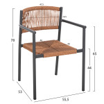 ΠΟΛΥΘΡΟΝΑ ΑΛΟΥΜΙΝΙΟΥ STER HM5786.12 ΑΝΘΡΑΚΙ-ΣΥΝΘ.RATTAN ΜΠΕΖ 55,5x53x7