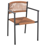 ΠΟΛΥΘΡΟΝΑ ΑΛΟΥΜΙΝΙΟΥ STER HM5786.12 ΑΝΘΡΑΚΙ-ΣΥΝΘ.RATTAN ΜΠΕΖ 55,5x53x7