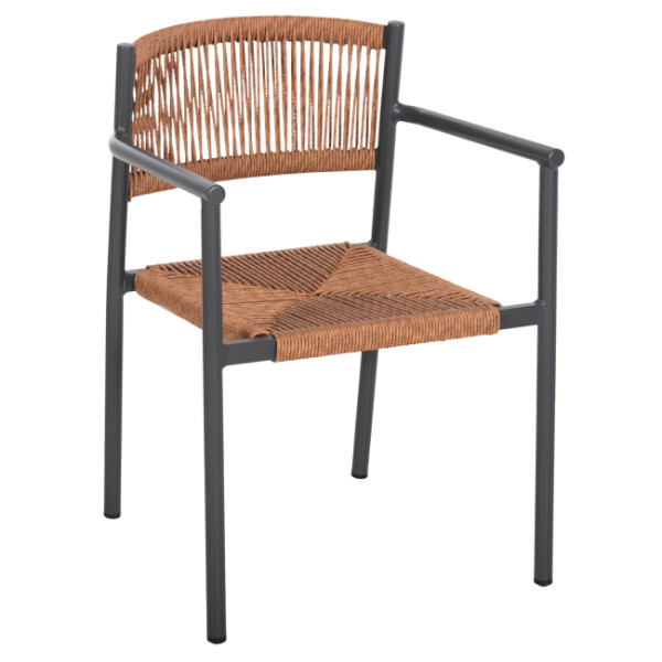 ΠΟΛΥΘΡΟΝΑ ΑΛΟΥΜΙΝΙΟΥ STER HM5786.12 ΑΝΘΡΑΚΙ-ΣΥΝΘ.RATTAN ΜΠΕΖ 55,5x53x7