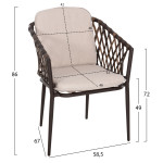 ΠΟΛΥΘΡΟΝΑ ΑΛΟΥΜΙΝΙΟΥ BOLLY HM6080 ΚΑΦΕ-ΣΥΝΘ.RATTAN ΚΑΦΕ-ΜΠΕΖ ΜΑΞΙΛΑΡΙΑ