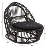 ΠΟΛΥΘΡΟΝΑ ENTROPY HM9840.03 ΦΥΣΙΚΟ RATTAN ΜΕ ΜΑΞΙΛΑΡΙ-ΜΑΥΡΟ 80x97x85Υε