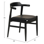 ΠΟΛΥΘΡΟΝΑ ΤΡΑΠΕΖΑΡΙΑΣ CERSEI HM9946.02 RUBBERWOOD & PU ΣΕ ΜΑΥΡΟ 57x54x