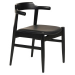 ΠΟΛΥΘΡΟΝΑ ΤΡΑΠΕΖΑΡΙΑΣ CERSEI HM9946.02 RUBBERWOOD & PU ΣΕ ΜΑΥΡΟ 57x54x