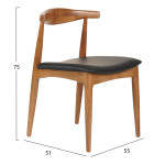 KΑΡΕΚΛΑ ΤΡΑΠΕΖΑΡΙΑΣ ALOR HM9947.03 RUBBERWOOD ΚΑΡΥΔΙ-ΜΑΥΡΟ PU 55x51x75