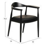 ΠΟΛΥΘΡΟΝΑ ΤΡΑΠΕΖΑΡΙΑΣ ADOR HM9948.02 RUBBERWOOD ΚΑΙ PU-ΜΑΥΡΟ 62x54x76,