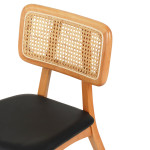 KΑΡΕΚΛΑ ΤΡΑΠΕΖΑΡΙΑΣ LUFFY HM9953.01 ΞΥΛΟ ΟΞΙΑΣ ΦΥΣΙΚΟ-ΜΑΥΡΟ PU 47x60x8