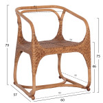 ΠΟΛΥΘΡΟΝΑ RELIK ΕΣΩΤ. ΧΩΡΩΝ HM9955.02 ΦΥΣΙΚΟ RATTAN-ΚΑΡΥΔΙ ΧΡΩΜΑ 60x57