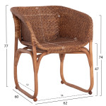 ΠΟΛΥΘΡΟΝΑ ΕΣΩΤ.ΧΩΡΩΝ TUCKET HM9958.02 ΦΥΣΙΚΟ RATTAN-ΚΑΡΥΔΙ ΧΡΩΜΑ 63x60