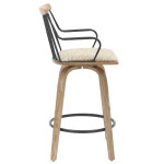 ΣΚΑΜΠΟ ΜΠΑΡ JUDI HM9985.01 WHITE WASH Κ.Π.-ΜΑΥΡΟ ΜΕΤΑΛΛΟ-ΜΠΕΖ ΥΦΑΣΜΑ 4