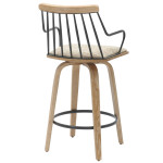 ΣΚΑΜΠΟ ΜΠΑΡ JUDI HM9985.01 WHITE WASH Κ.Π.-ΜΑΥΡΟ ΜΕΤΑΛΛΟ-ΜΠΕΖ ΥΦΑΣΜΑ 4