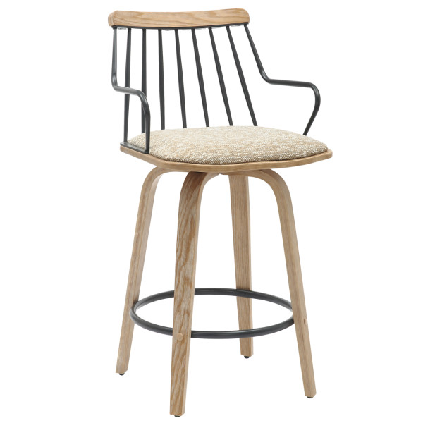 ΣΚΑΜΠΟ ΜΠΑΡ JUDI HM9985.01 WHITE WASH Κ.Π.-ΜΑΥΡΟ ΜΕΤΑΛΛΟ-ΜΠΕΖ ΥΦΑΣΜΑ 4