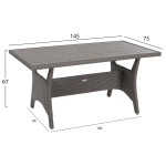 ΣΕΤ ΣΑΛΟΝΙ ΔΕΞΙΑ ΓΩΝΙΑ & ΤΡΑΠΕΖΙ CARSON HM6078.01 ΓΚΡΙ ΣΥΝΘ.RATTAN-ΜΑΞ