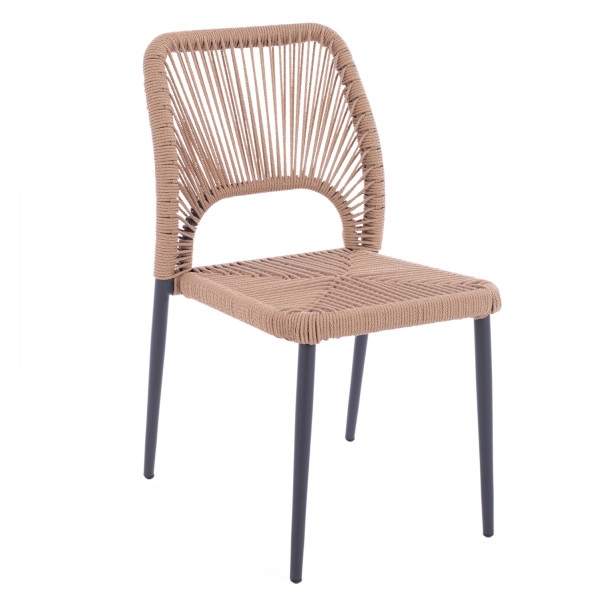 ΚΑΡΕΚΛΑ ΑΛΟΥΜΙΝΙΟΥ ΓΚΡΙ ΜΕ P.E.TWIST RATTAN ΜΠΕΖ HM5770.02 45x63x82Υ ε