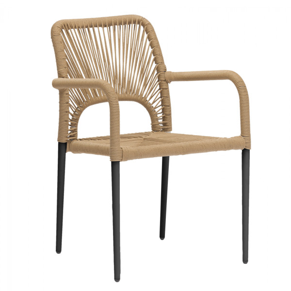 ΠΟΛΥΘΡΟΝΑ ΑΛΟΥΜΙΝΙΟΥ NOJO HM5771.02 ΓΚΡΙ ΜΕ P.E.TWIST RATTAN ΜΠΕΖ 55x6